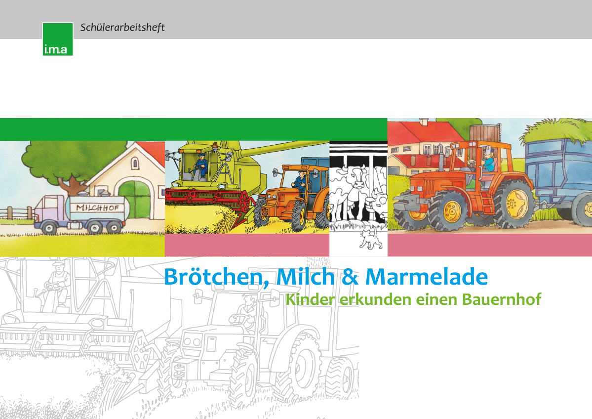Mal- und (Vor)leseheft Brötchen, Milch und Marmelade