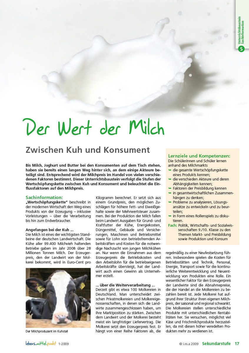 Der Wert der Milch - Zwischen Kuh und Konsument