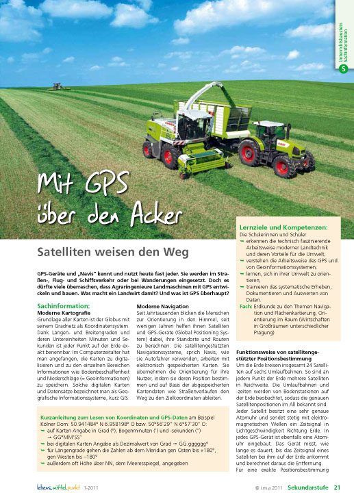 Mit GPS über den Acker - Satelliten weisen den Weg