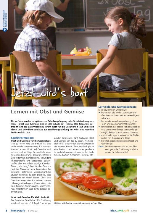 Jetzt wird's bunt - Lernen mit Obst und Gemüse
