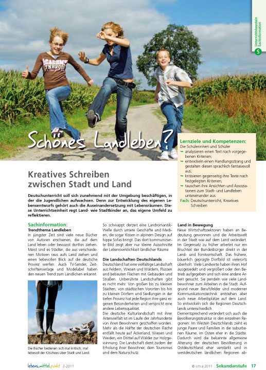Schönes Landleben? - Kreatives Schreiben zwischen Stadt und Land