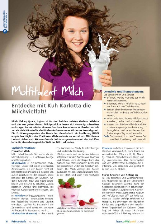 Multitalent Milch -  Entdecke mit Kuh Karlotta die Milchvielfalt!