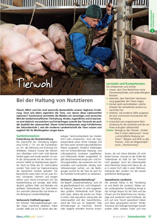 Tierwohl - Bei der Haltung von Nutztieren