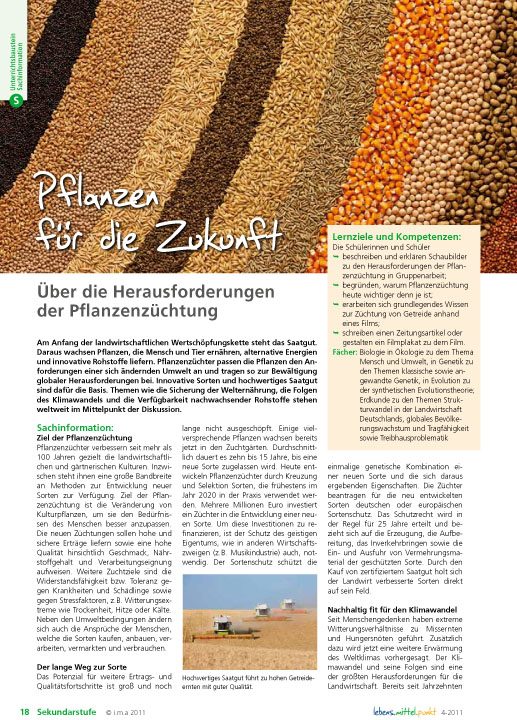 Pflanzen für die Zukunft - Herausforderungen der Pflanzenzüchtung