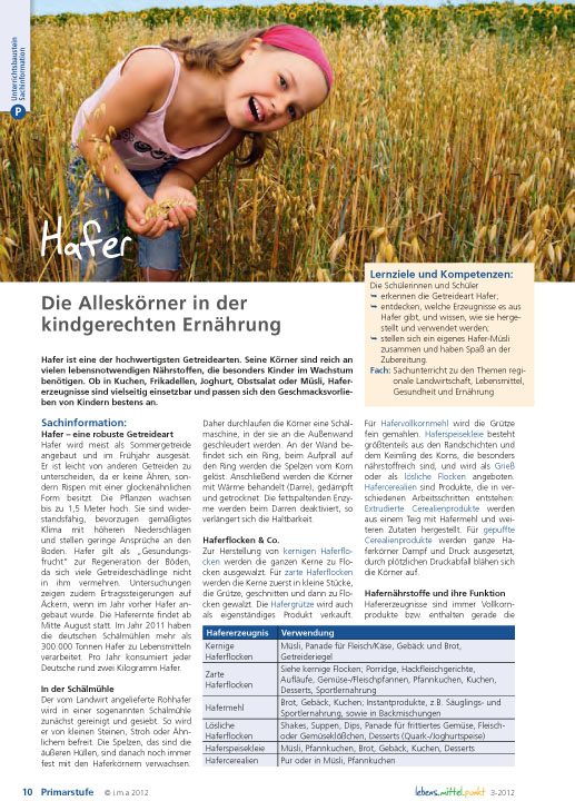 Hafer - Die Alleskörner in der kindgerechten Ernährun