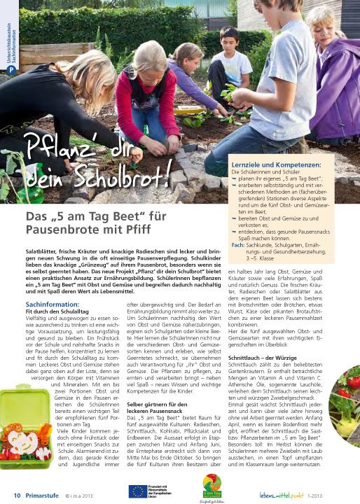 Pflanz' dir dein Schulbrot! -  Das "5 am Tag Beet" für Pausenbrote mit Pfiff