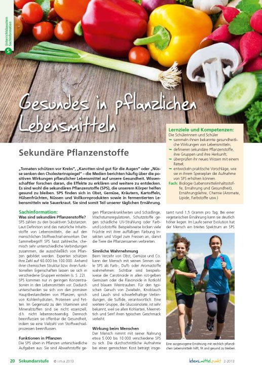 Gesundes in pflanzlichen Lebensmitteln - Sekundäre Pflanzenstoffe