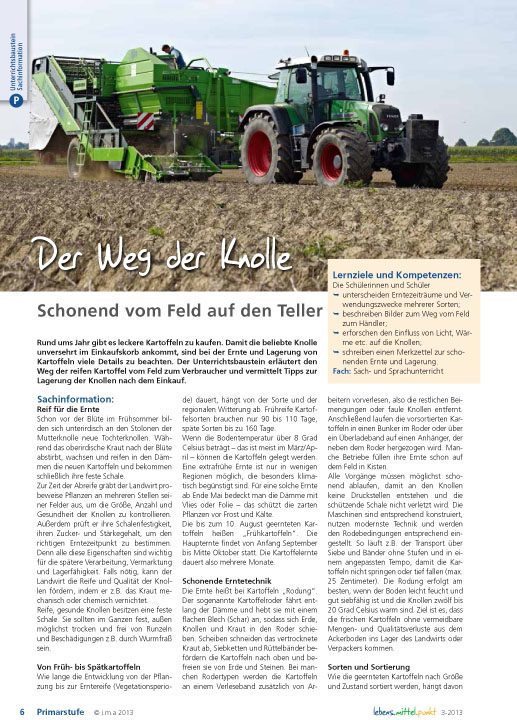 Der Weg der Knolle - Schonend vom Feld auf den Teller