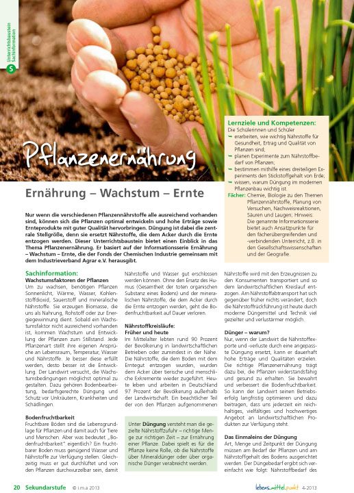 Pflanzenernährung - Ernährung - Wachstum - Ernte