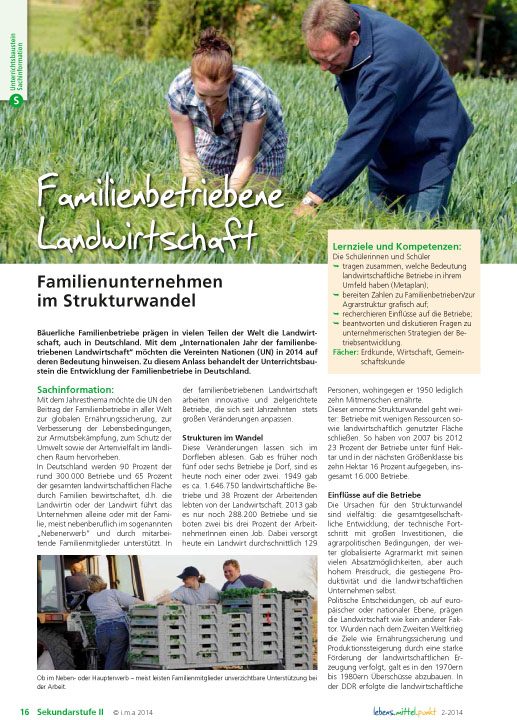 Familienbetriebene Landwirtschaft -  Familienunternehmen im Strukturwandel