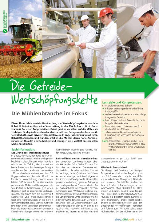 Die Getreidewertschöpfungskette - Die Mühlenbranche im Fokus