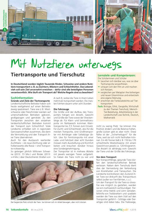 Mit Nutztieren unterwegs - Tiertransporte und Tierschutz