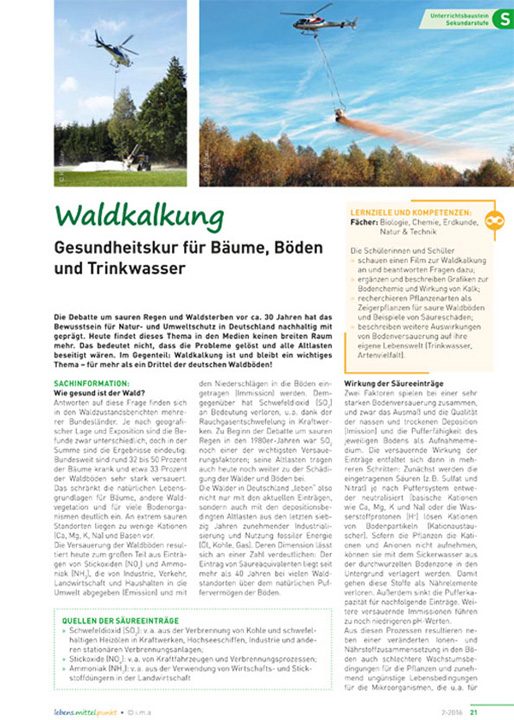 Waldkalkung - Gesundheitskur für Bäume, Boden und Trinkwasser