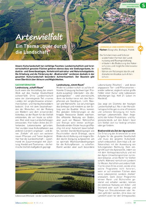 Artenvielfalt - Ein Thema quer durch die Landwirtschaft