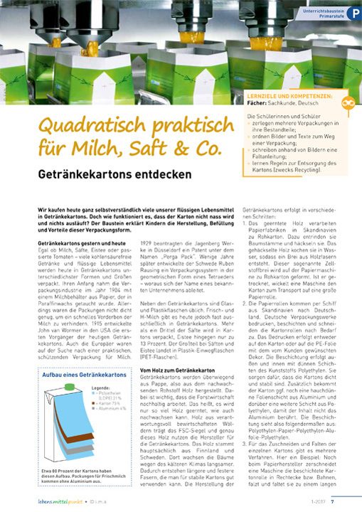 Quadratisch praktisch für Milch, Saft & Co. -  Getränkekartons entdecken