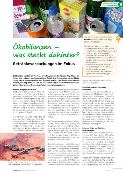 Ökobilanzen - was steckt dahinter? - Getränkeverpackungen im Fokus