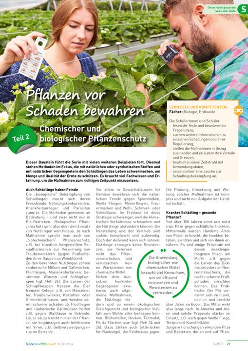 Pflanzen vor Schaden bewahren (2) - Teil 2:  Chemischer und biologischer Pflanzenschutz