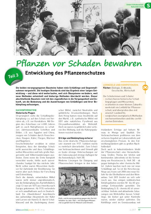 Pflanzen vor Schaden bewahren (3) - Entwicklung des Pflanzenschutzes