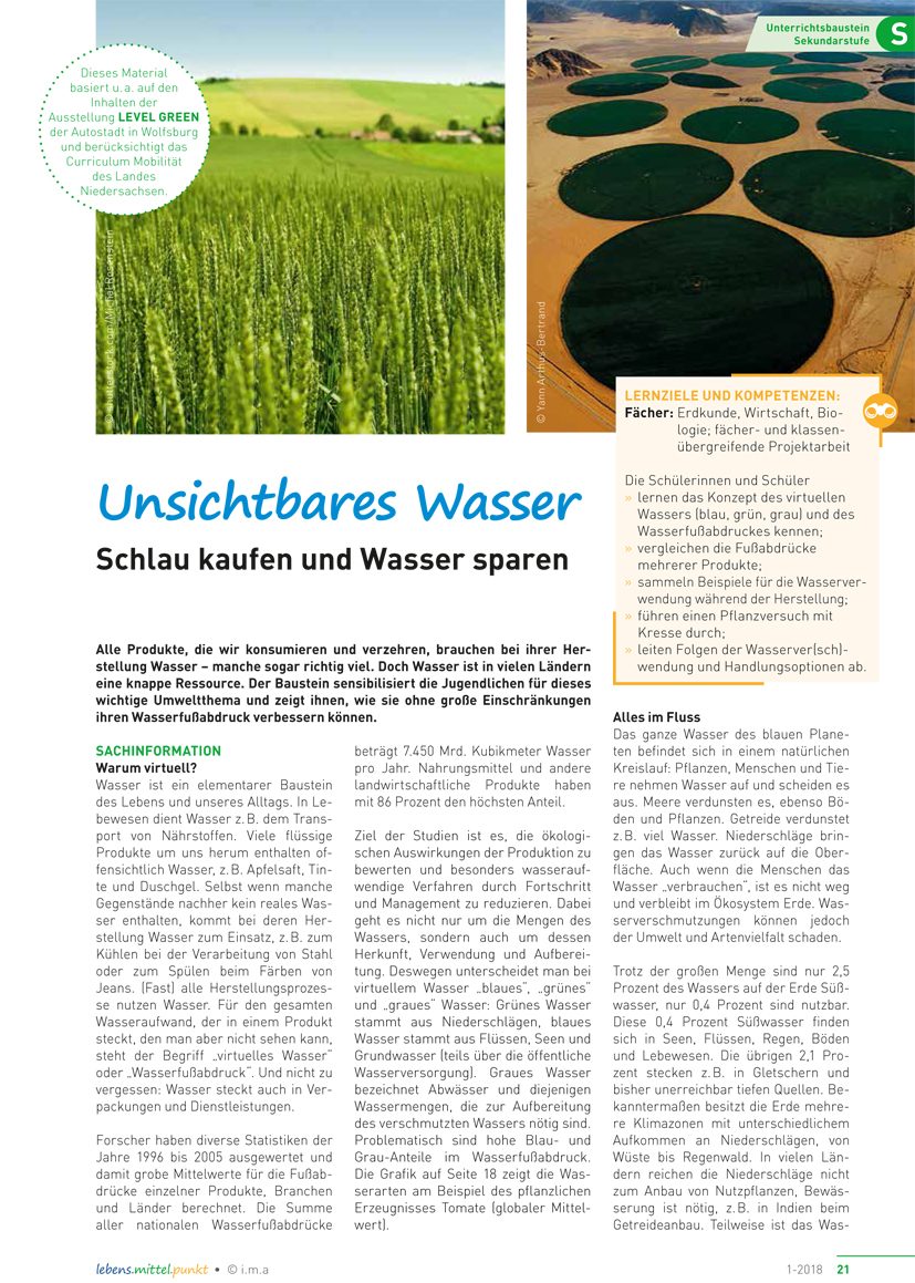 Unsichtbares Wasser - Schlau kaufen und Wasser sparen