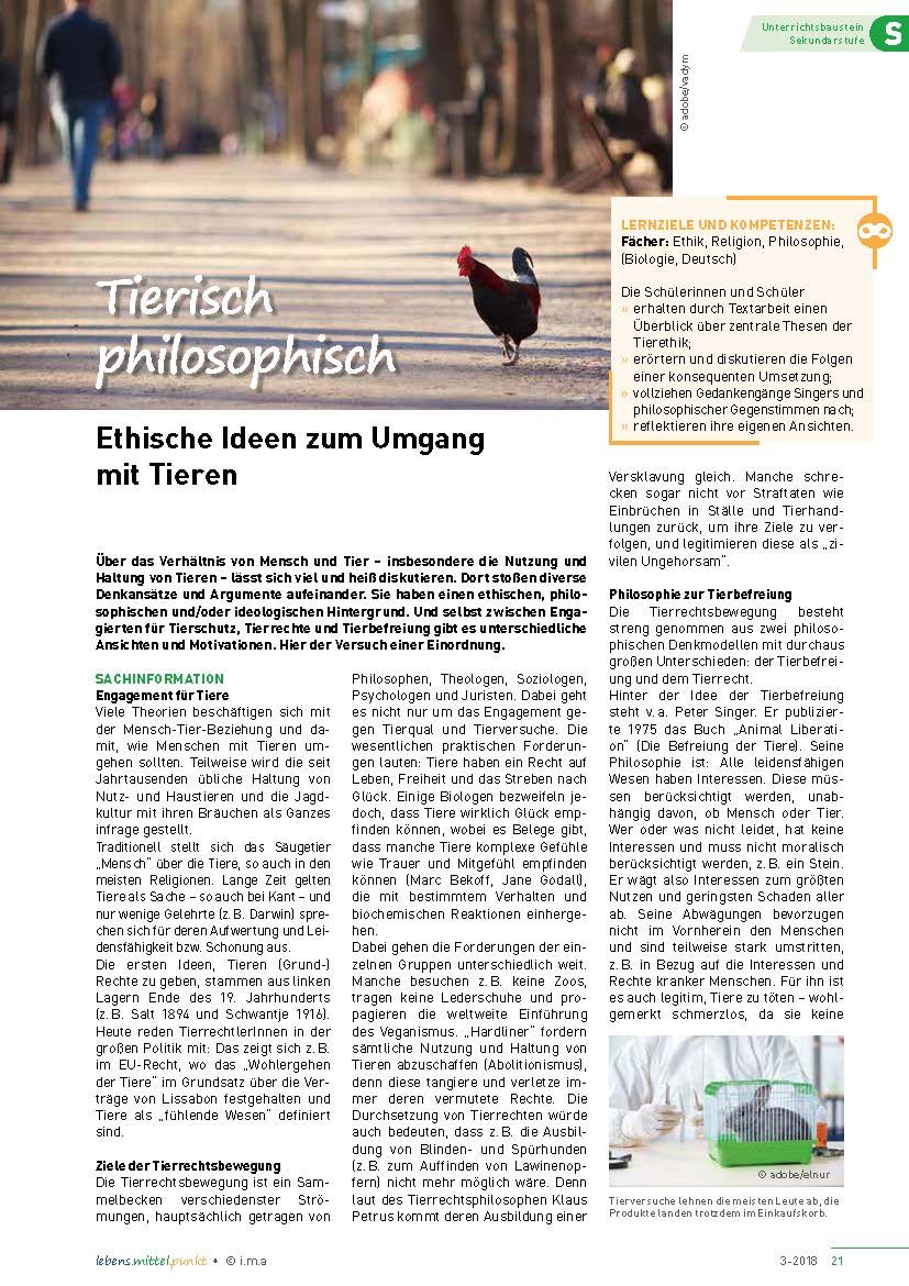 Tierisch philosophisch - Ethische Ideen zum Umgang mit Tieren