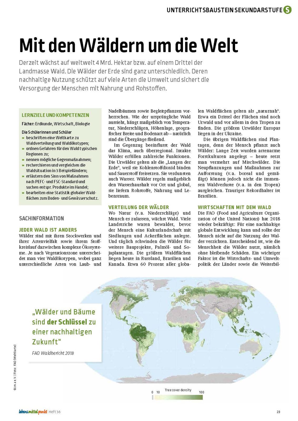 Mit den Wäldern um die Welt - Vielfalt nachhaltig nutzen (Zusätzliches Online-Material)