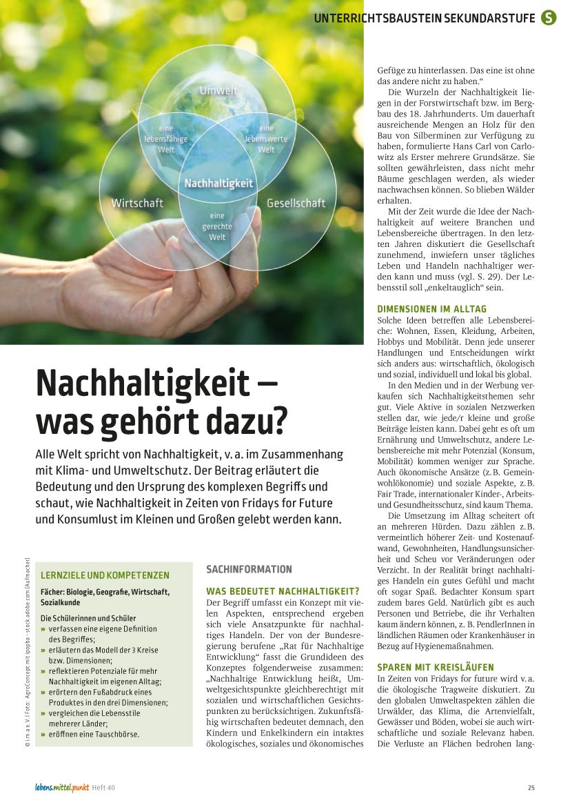 Nachhaltigkeit - was gehört dazu?