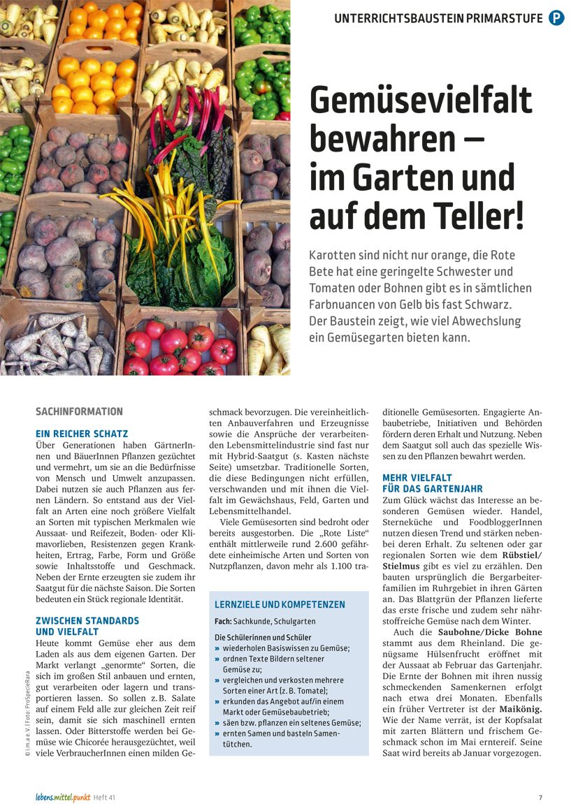 Gemüsevielfalt bewahren - im Garten und auf dem Teller!