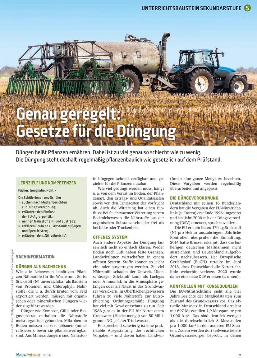 Genau geregelt - Gesetze für Düngung