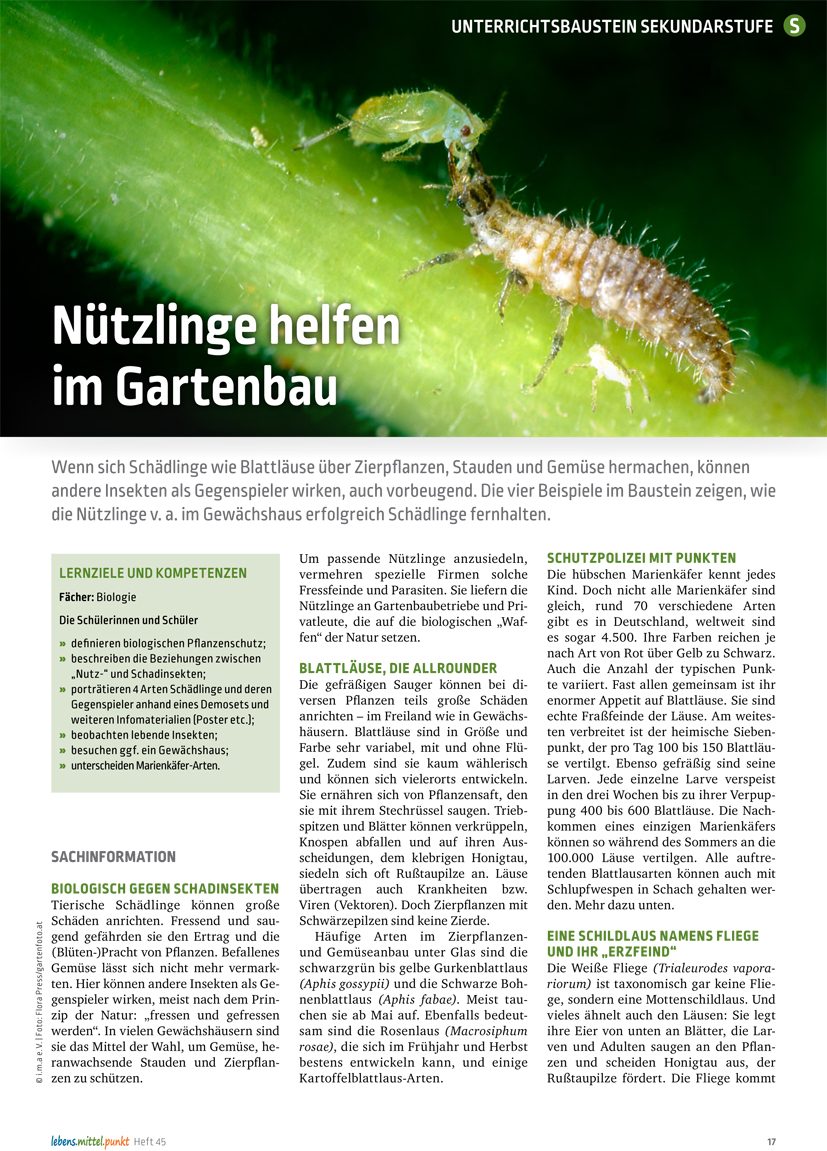 Nützlinge helfen im Gartenbau - erfolgreich Schädlinge fernhalten