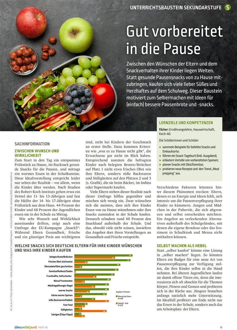 Meal prepping - Gut vorbereitet in die Pause