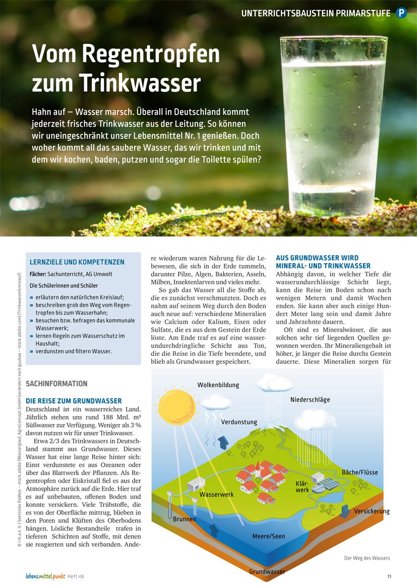 Weg des Wassers - Vom Regentropfen zum Trinkwasser