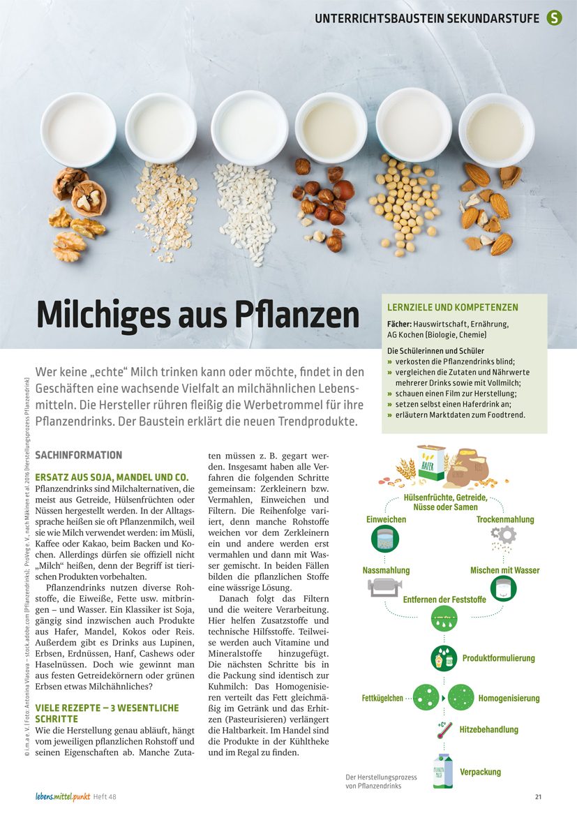 Pflanzendrinks - Milchiges aus Pflanzen
