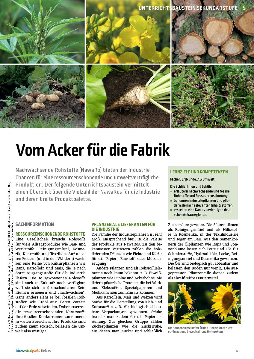Industrierohstoffe - Vom Acker für die Fabrik