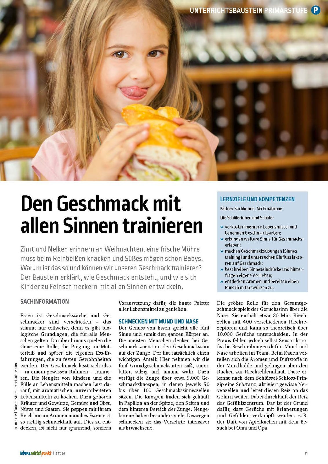 Geschmacksbildung - Mit allen Sinnen