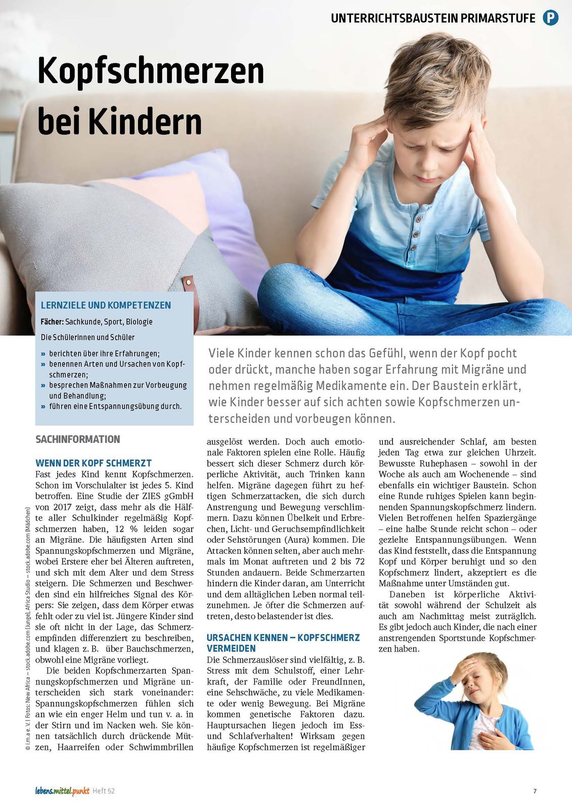 Gesundheit - Kopfschmerzen bei Kindern