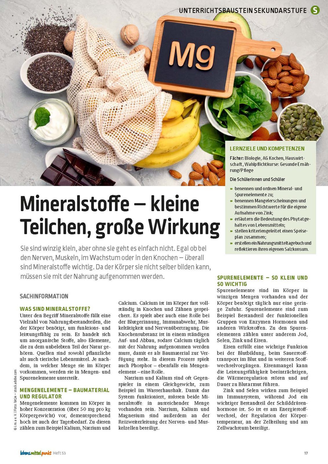 Mineralstoffe - Kleine Teilchen, große Wirkung