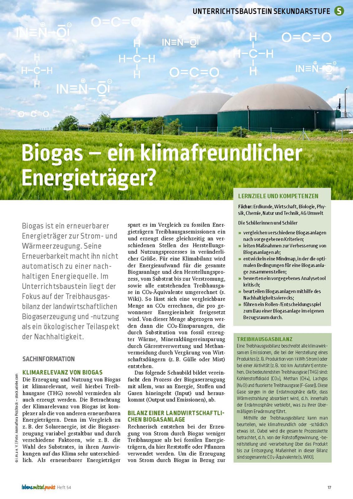 Biogas - ein klimafreundlicher Energieträger ?