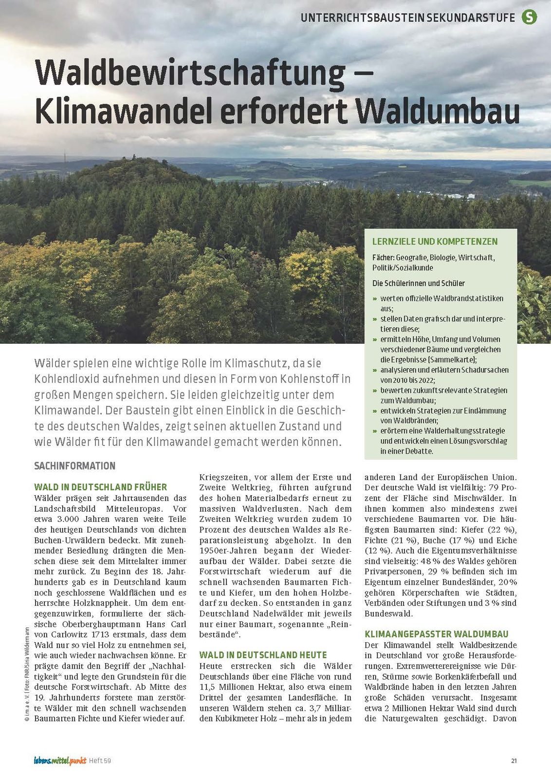 Waldbewirtschaftung - Klimawandel erfordert Waldumbau